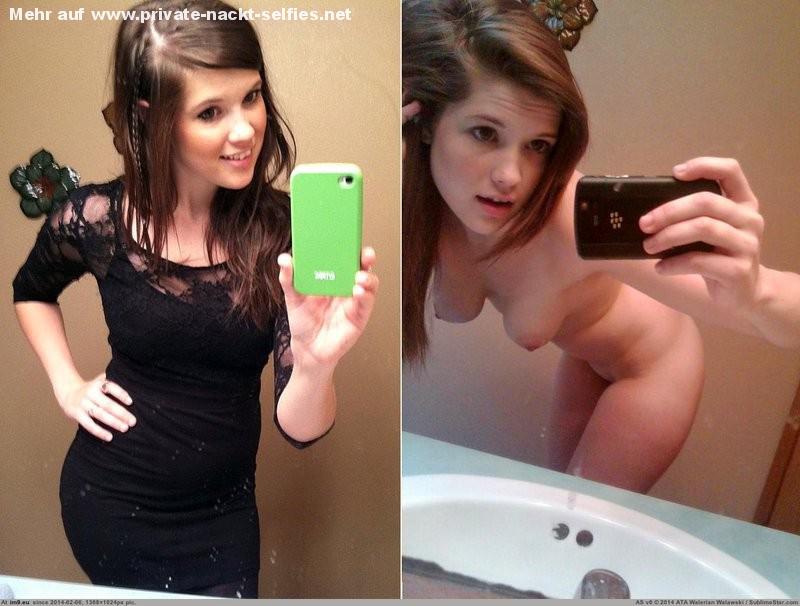 Selfie angezogen nackt und Teen nackt